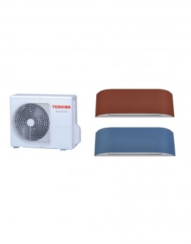 Aparat de aer condiționat multisplit TOSHIBA cu două unitați interne HAORI 9000 BTU fețe colorate-garanție 60 luni, wifi integrat, funcționare pe încălzire până la -20°C